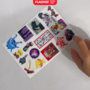 Flashee Stiker Anime One Piece Naruto Haikyu Stiker Set AOT Kimetsu No Yaiba Spy X Family