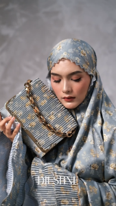 DILSHINE - Mukena Dewasa 2in1 Motif Foil Silk Lunare Series