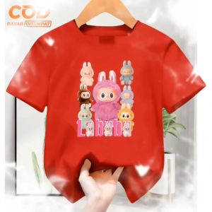 Kaos Fashion Anak Usia 1-12 Tahun Cewek & Cowok Bergambar LABUBU Sablon Digital