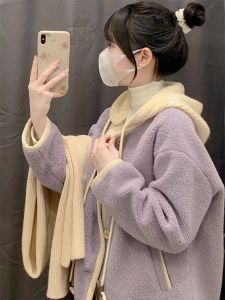 AIYILU | Áo Khoác Len Dày Có Cổ Cho Nữ