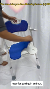 ESCO Shower Commode Chair with Thick Soft EVA Cushion Aluminum Frame Anti-Corrosion Easy to Clean Japanese-Style Comfort & Safety for Everyday Care