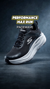 Skechers Men Performance Max Run Pacewave Shoes - 221002-BKW Air-Cooled Goga Mat Kasut Sneaker Lelaki SALE