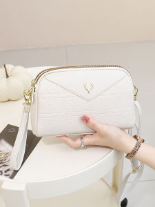 Fashionable Multi-Pocket Womens Crossbody Bag Practical Single Shoulder Bag Casual Style Zipper Closure Soft PU Leather