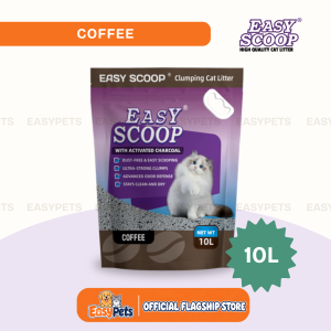 Easy Scoop Bentonite Cat Litter 10L Charcoal (Lavender Baby Powder Coffee Lemon) 7kg | Easypets