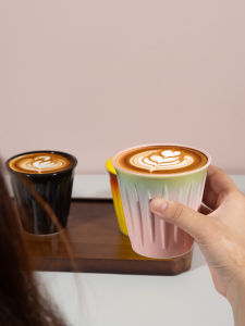 Koonan Italian Coffee Ceramic Cup Latte Art Cup Australian White Cup Simple Retro Dirty Coffee Cup Handmade Crafted No Handle