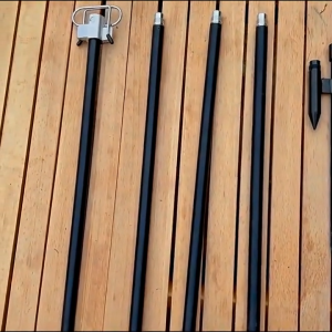 เสาแขวนตะเกียง แขวนไฟ  แบบปักลงดิน ประกอบและถอดเก็บง่าย ขนาดพกพา น้ำหนักเบา พร้อมถุงเก็บอย่างดี