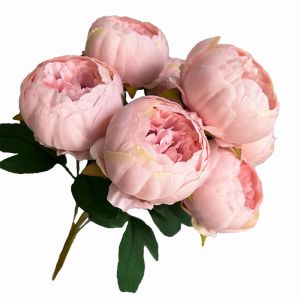 7 Head Peonies Artificial Flowers Silk Bouquet Autumn Wedding Party Christmas Table Decoration High Quality Flower Arrangement