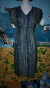 Daster Midi Busui Friendly Dress Santai Motif Random Bahan Rayon Pakaian Wanita Midi Dress
