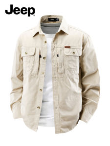 Jeep | Casual Loose Long Sleeve Workwear Shirt For Men Fall