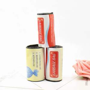 Household single roll flat garbage bag point-break plastic bag disposable black garbage bag