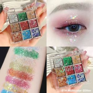 Colorful Eyeshadow Palette 40 Colors Performance Stage Bright Sparkle Fine Shiny Colorful Green Blue Pink Showcasing