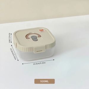 WORTHBUY | Hộp Cơm Trưa Nhựa Hình Vuông Di Động Chống Rò Rỉ Có Tay Cầm 2/3 Ngăn Chia Thân Thiện Với Môi Trường An Toàn Với Lò Vi Sóng Thích Hợp Cho Dã Ngoại Trường Học