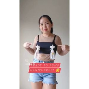 Elation Nursing and Hands-free Pumping Cami in Black (Padded)