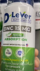D Lever Zinc 15 mg. High Absorption (สูตรเข้มข้น) ดีลีเวอร์ ซิงค์  15 มก 60 เม็ด ดูดซึมสูง