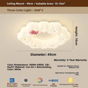 FANZHEN | Butterfly and Flower Decor Full Spectrum Color Changing Ceiling Light