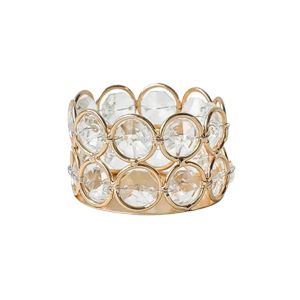 Crystal Tealight Candle Lantern Holders Crystal Candlestick Desktop Candlelight Dinner Prop Metal Ornament Candle Holder