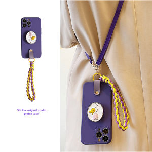 Huawei Nova12 Ultra Phone Case Womens Crossbody Full Cover with Lanyard Anti-Fall Protection Silicone Shell with Tulip Stand