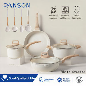 PANSON Cookware Set 4 Piece Caroter Non Stick Cookware Set with Multi-Layer Marble Coating
