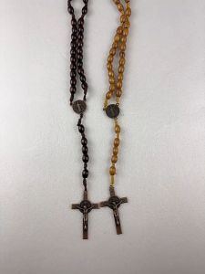 10mm Handmade Wooden Rosary Necklace St Benedict Rosary Catholic Cross Religious Souvenirs Gifts