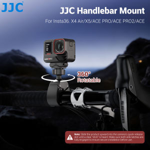 JJC Handlebar Bike Mount For Insta360 X4 Air X5 ACE Pro ACE Pro 2 ACE Motorcycle Clamp Mount with Magnetic Quick Release Adapter