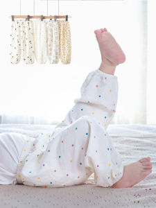 Summer Anti-Mosquito Pants for Kids Baby Casual Thin Cartoon Long Pants Infant Lantern Pants 1-2 Years Old Big Butt Pants