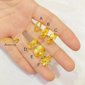 Anting Jepit / Anting Catok Warna 24 Karat Polos Lapis Emas Korean Style