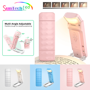 Portable Reading Light Book Clip Rechargeable LED Clip-on Lamp for Books Desk Table Bedroom Reading Eye Protection with 5 Brighteness levels