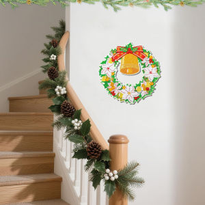 1 Piece Diamond Painting set Garland Christmas pattern Acrylic material Suitable for Christmas party door and window Decoration