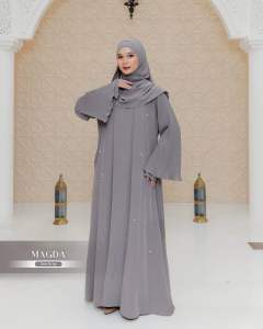 Abaya Terbaru Magda Abaya Bahan Ceruty Babydoll Full Puring Higet Aplikasi Payet Cantik Elegant [ Tidak Termasuk Hijab ]