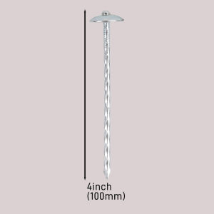 L-40/50/65/80/100mm Umbrella Head Roofing Nails Twist Shank Galvanized Wood Nail Roofing Top Use Big Head Nail Screw Shank