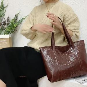 Crocodile Pattern Women Bag Large Capacity Handbag Fashion Simple Shoulder Bag Tote Bag 2023 New  Dropshipping