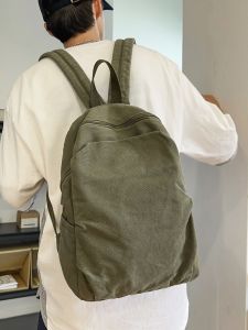Retro Canvas Backpack Mens Casual Outdoor Hiking Dual Shoulder Bag Small Travel College Student Bookbag Camping Gear