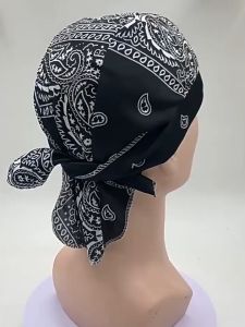 Cotton Elastic Muslim Turban Outdoor Sport Quick Dry Adjustable Headscarf Bandana Print Bandana Cap