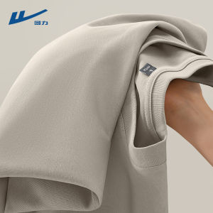 Pure Cotton Long Sleeve T-Shirt for Men Breathable Sweat Absorbent Spring Autumn Sportswear Casual Loose Fit round Neck