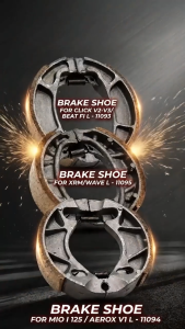 LEGITMOTO REAR BRAKE SHOE SET FOR CLICK V2/V3 BEAT FI V2/V3 MIO I 125 MIO SPORTY AEROX V1 XRM WAVE MOTORCYCLE
