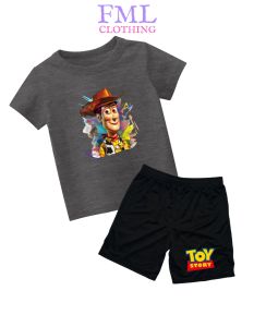 Setelan Kaos Anak-Anak Gambar Toy Story Woody (usia 2-10 Tahun) Katun PE