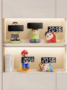 นาฬิกาตั้งโต๊ะแบบดิจิตอลสร้างสรรค์ ของขวัญวันเกิด นาฬิกาตั้งโต๊ะแบบอิเล็กทรอนิกส์ที่มีการ์ตูน ตัวเรือนทำจากยาง ไม่สามารถปรับแต่งได้