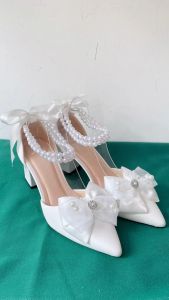 GIÀY CÔ DÂU NƠ NGỌC 7 PHÂN - đi lùi size