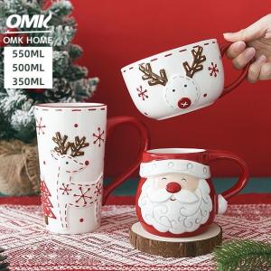 OMK Christmas Series Ceramic Mug Coffee Cup Breakfast Cup Christmas Decoration
