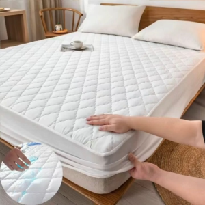 100% Waterproof Cotton Bed Sheet Fully Wrapped Bed Cover Machine Washable Dust Resistant