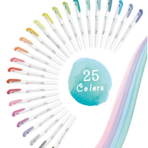 1pcs/set ZEBRA WFT8 Soft brush double headed fluorescent pen 25 new colors Brush tip Hand account scrapbook anime painting Key markers Student stationery supplies