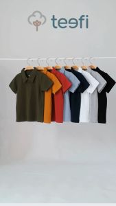 Teefi Basic Polo Shirt Anak Katun Laki-laki dan Perempuan