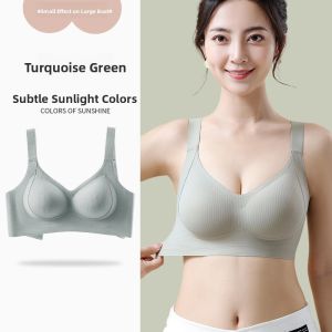 miiow | Cat Woman Seamless Bra Thin Summer Anti-Sagging Lift Gathered Underwear Nylon Fabric Adjustable Straps Breathable Comfortable