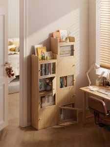 ZHUSHANXIA | Wood Narrow Multi-functional Storage Cabinet