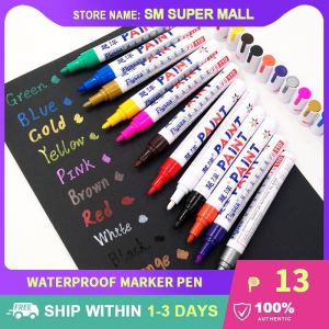 【Permanent】Steel Metal Color Marker Pen Waterproof White Marker Paint Pens Paint Markers for Rock Wood Metal Plastic Glass Canvas Ceramic Drawing Etc