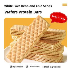 Chia Seed White Bean Wafer Protein Bar Energy Snack Breakfast Replacement Low Calorie Craving Suppressing Treat Bar