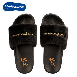 Hotmarzz Wanita Kasut Plush Kasut Kasut Mewah Selipar untuk Luar Memakai Bergaya Non-Slip Sandal Sandal Sandal dan Sandal BQ4007