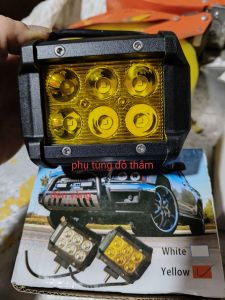 Đèn led trợ sáng ô tô công nông 6 mắt cong 12v 24v