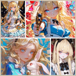 DIY Digital oil painting Anime Alices Adventures in Wonderland Fan Fiction Home Decoration Wall Room Decor Best Gift Frameelss
