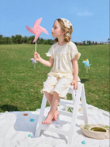 Usbettas | Summer Thin Sleepwear Shorts and 7/8 Pants Kids Home Wear Set